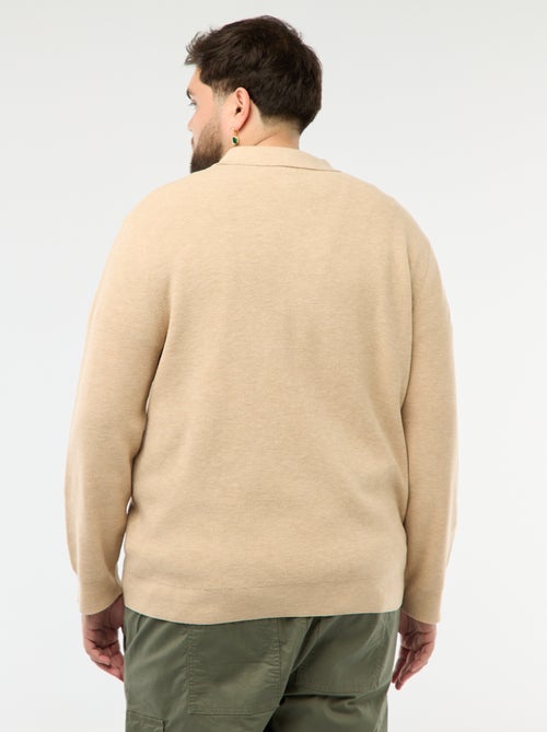 Maglione basic collo polo abbottonato - Kiabi