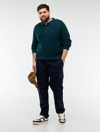 Maglione basic collo polo abbottonato