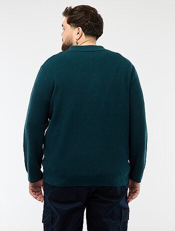 Maglione basic collo polo abbottonato