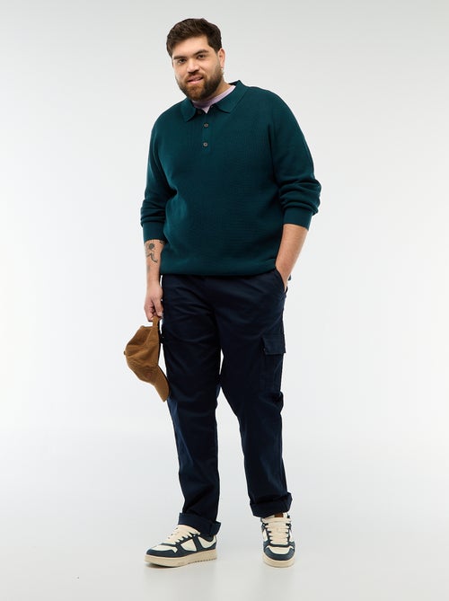 Maglione basic collo polo abbottonato - Kiabi