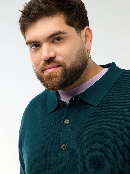 Maglione basic collo polo abbottonato - Kiabi