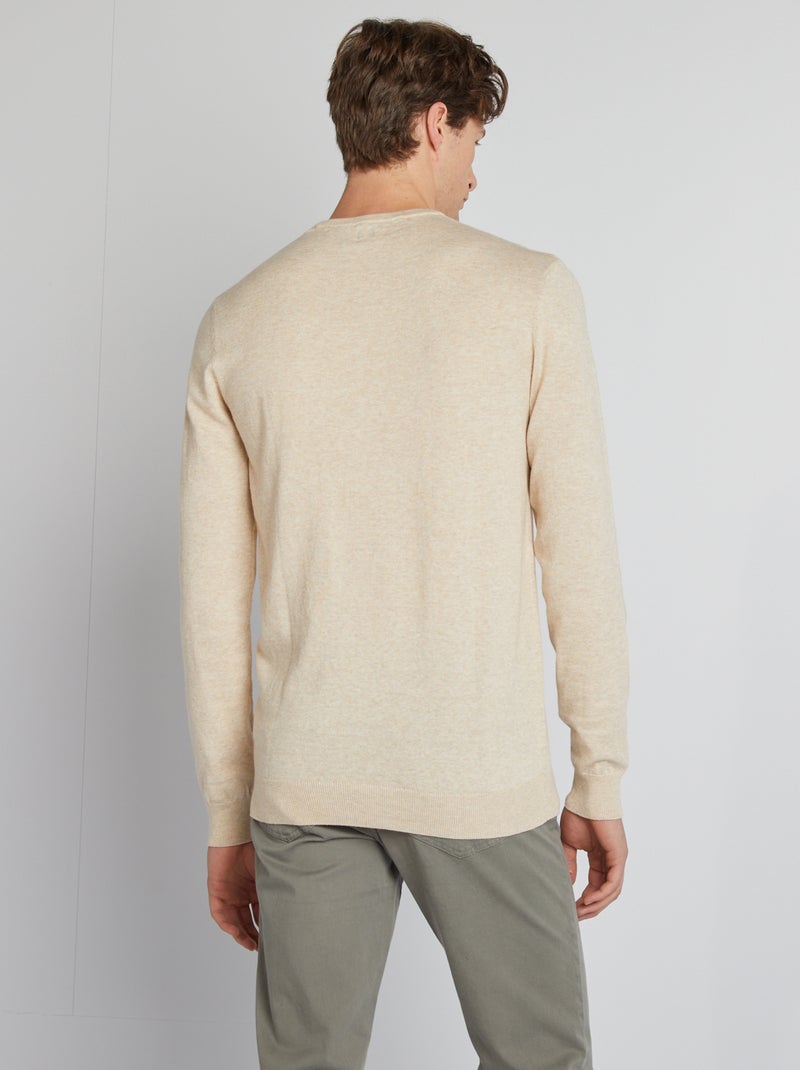 Maglione basic girocollo +1m90 BEIGE - Kiabi