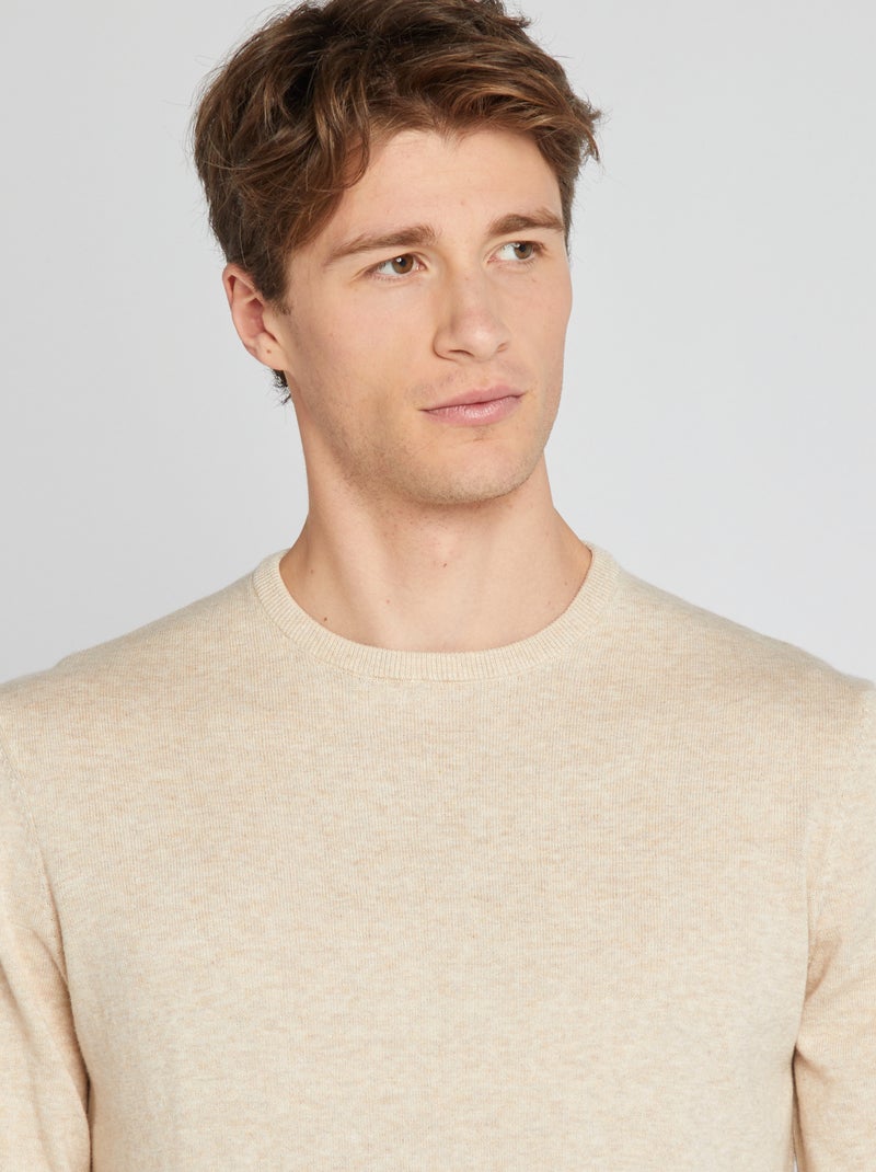 Maglione basic girocollo +1m90 BEIGE - Kiabi