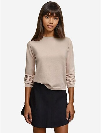 Maglione basic girocollo in misto viscosa hiccup