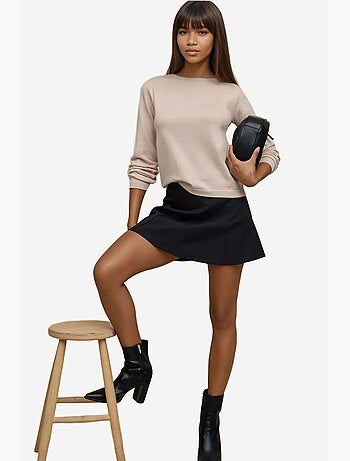 Maglione basic girocollo in misto viscosa hiccup