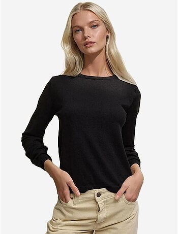 Maglione basic girocollo in misto viscosa hiccup