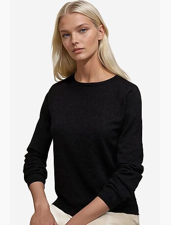 Maglione basic girocollo in misto viscosa hiccup