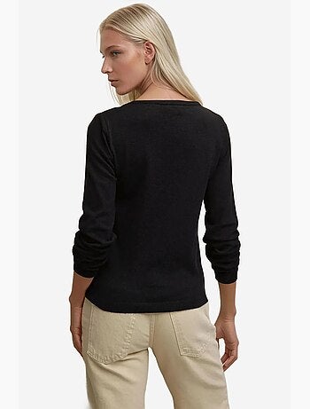 Maglione basic girocollo in misto viscosa hiccup