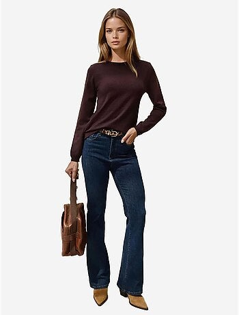 Maglione basic girocollo in misto viscosa hiccup