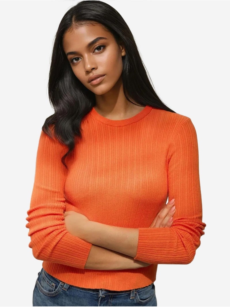 Maglione basic hiccup Arancione mandarino - Kiabi
