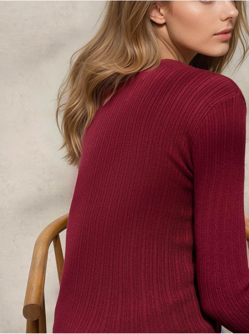 Maglione basic hiccup Rosso bordeaux - Kiabi