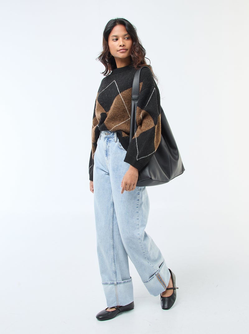 Maglione basic in maglia a punto grosso Marrone - Kiabi