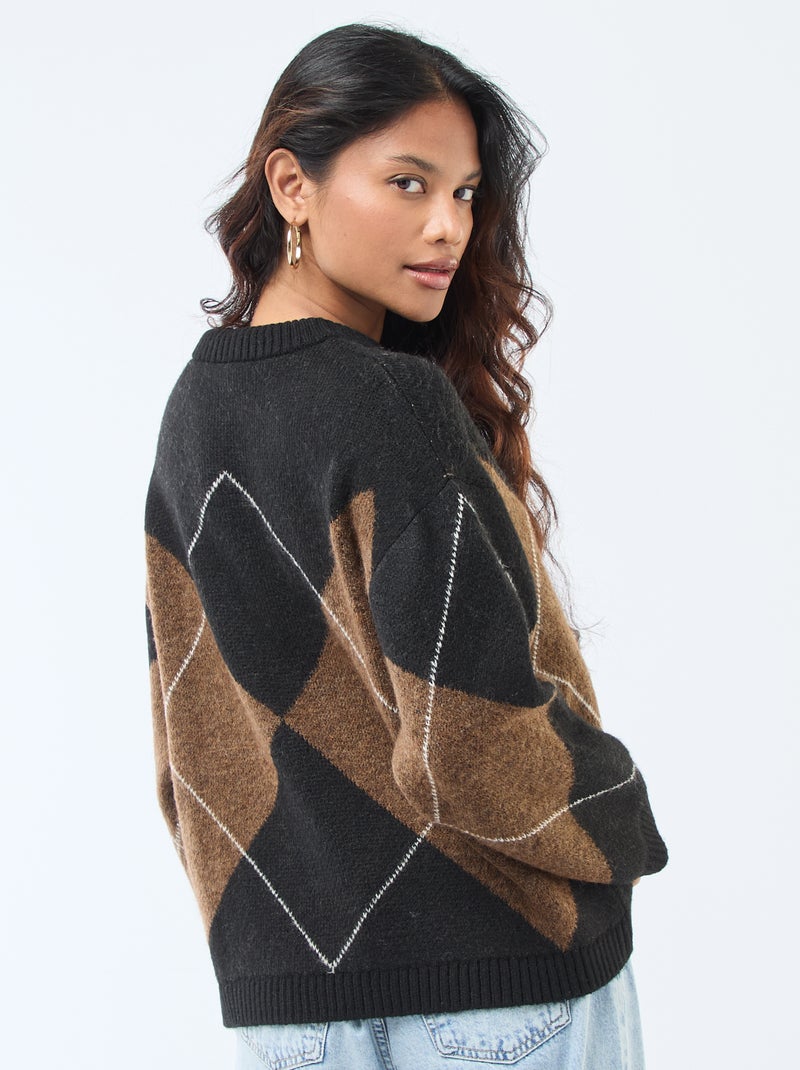 Maglione basic in maglia a punto grosso Marrone - Kiabi