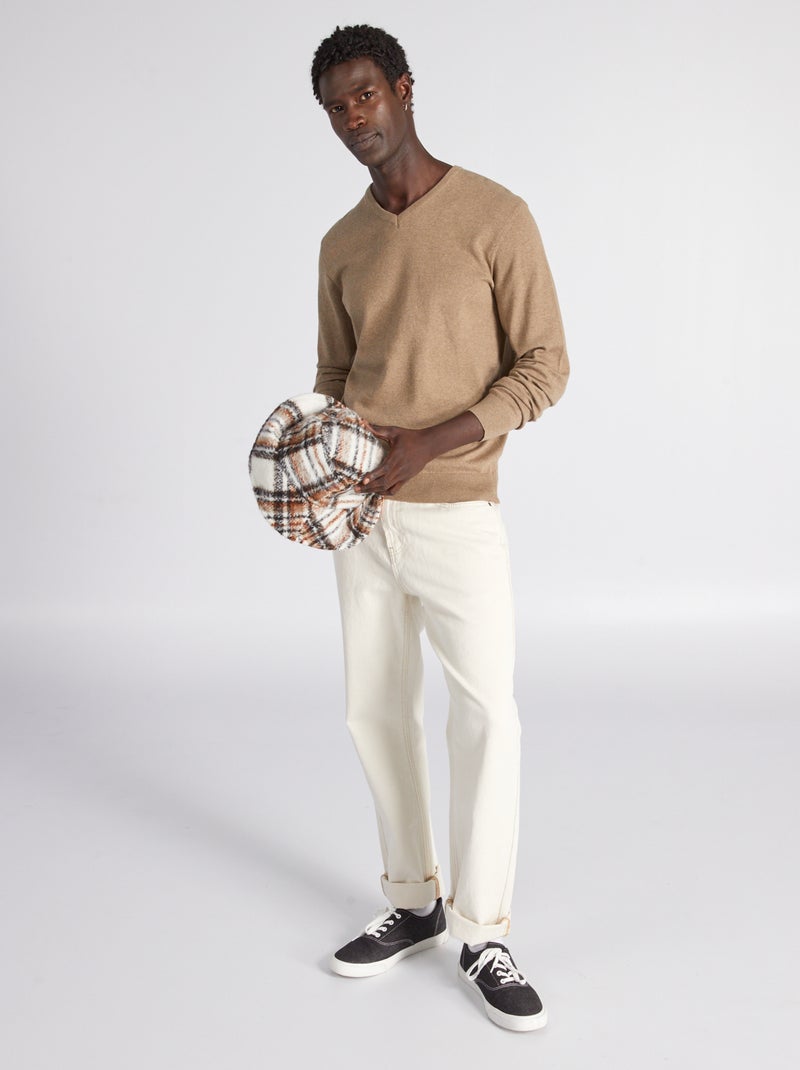 Maglione basic in maglia tinta unita BEIGE - Kiabi