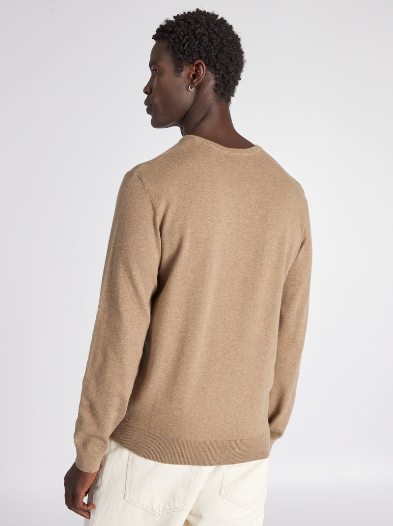 Maglione basic in maglia tinta unita BEIGE - Kiabi