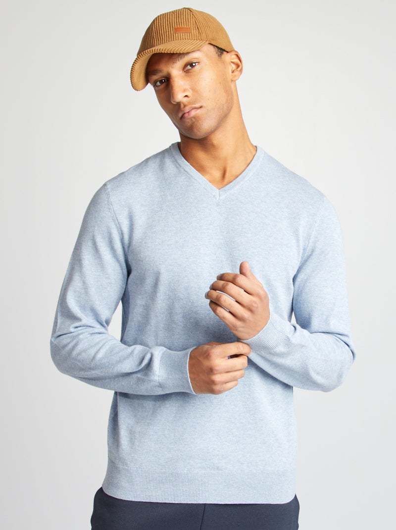 Maglione basic in maglia tinta unita BLU - Kiabi