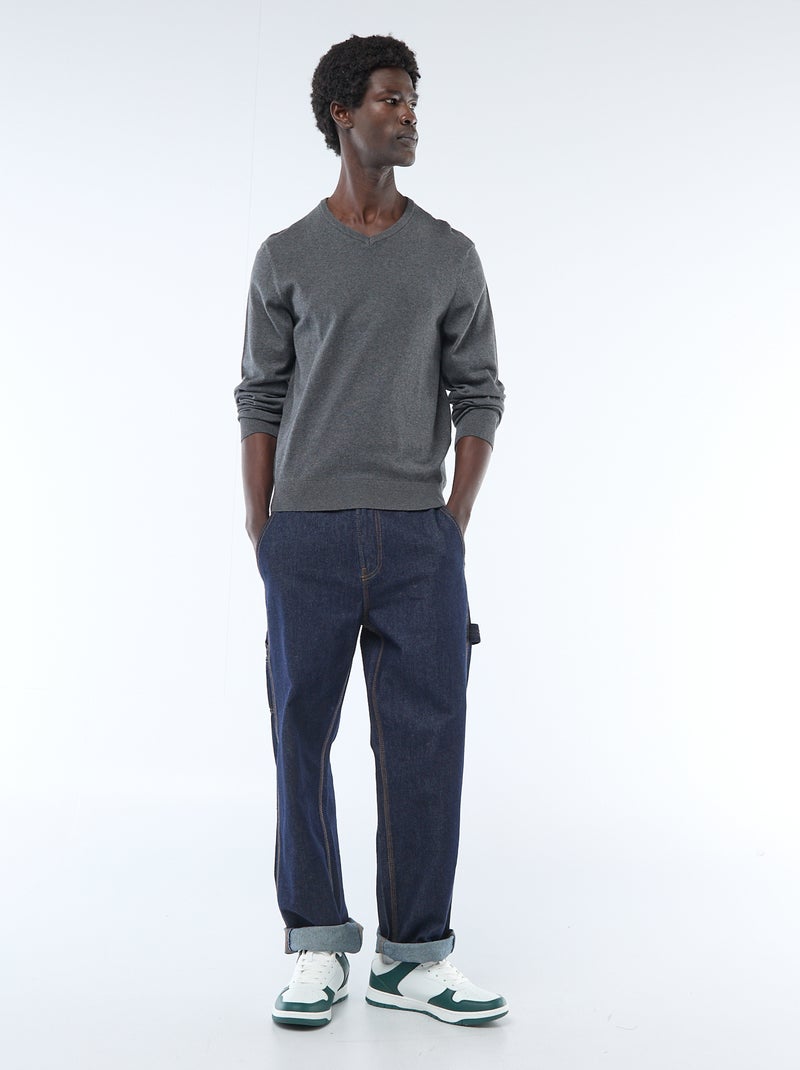 Maglione basic in maglia tinta unita GRIGIO - Kiabi