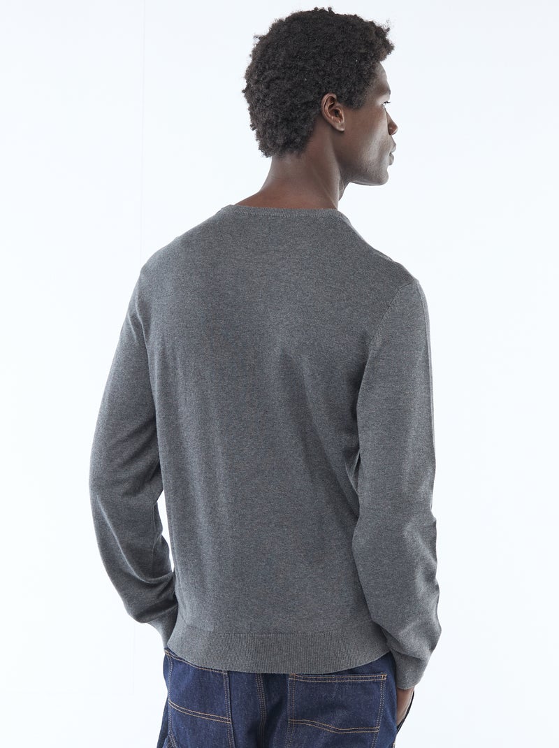 Maglione basic in maglia tinta unita GRIGIO - Kiabi