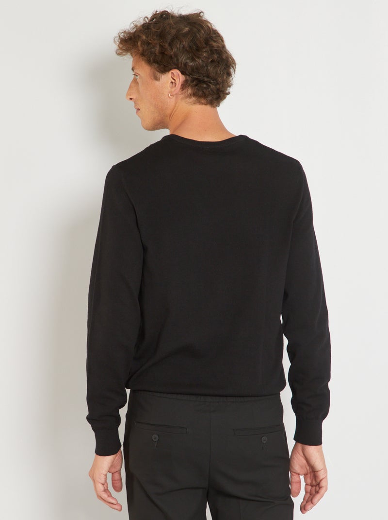 Maglione basic in maglia tinta unita Nero - Kiabi