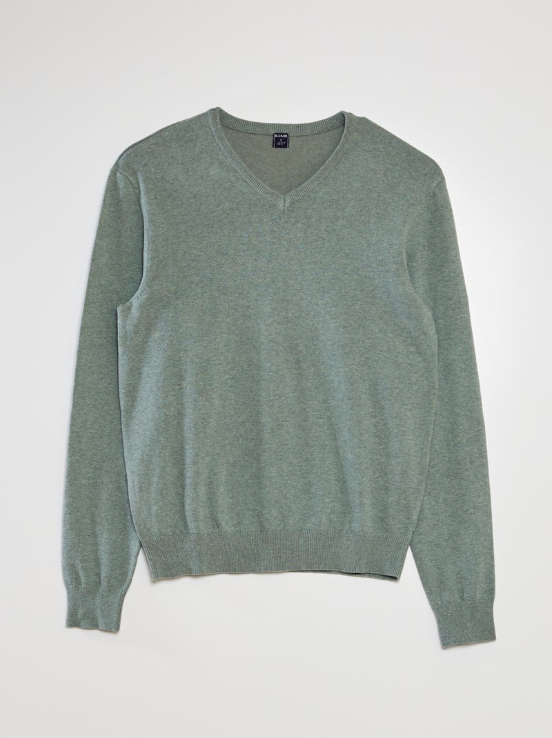 Maglione basic in maglia tinta unita VERDE - Kiabi