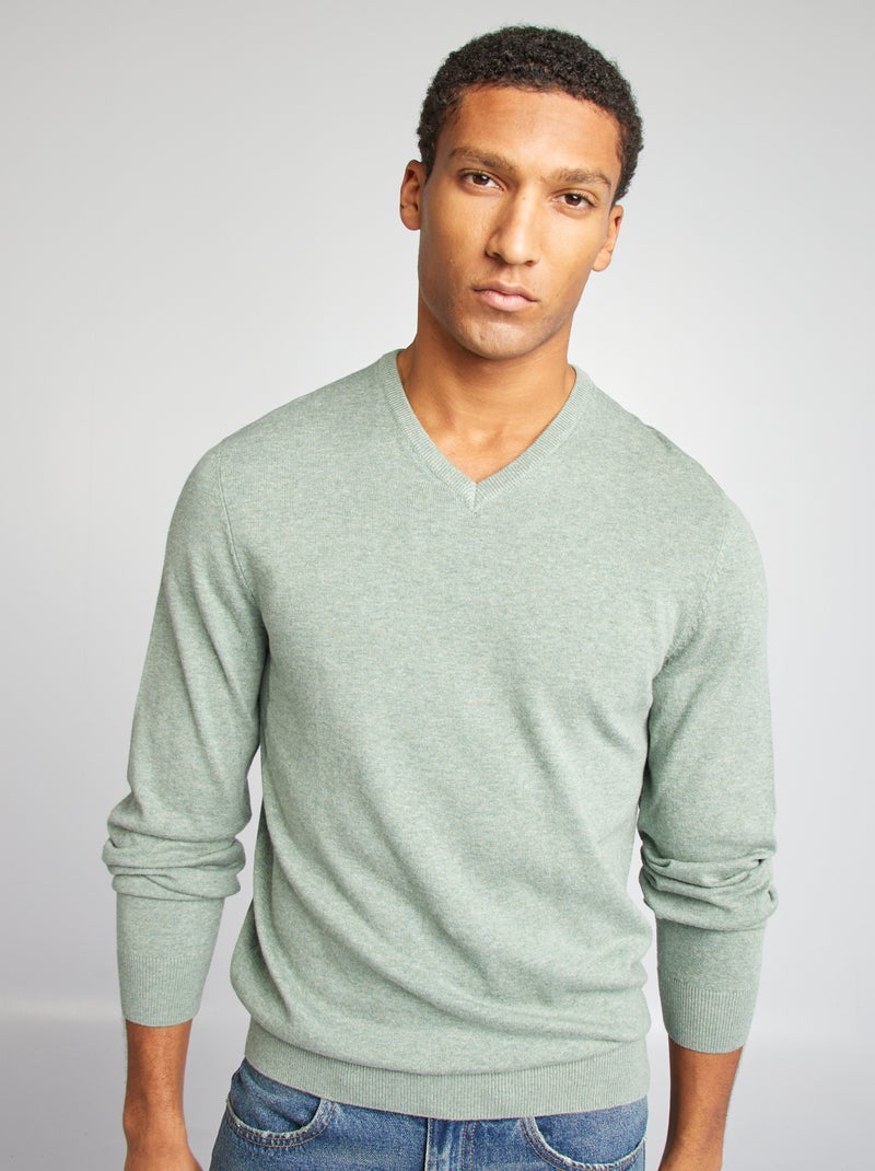 Maglione basic in maglia tinta unita VERDE - Kiabi