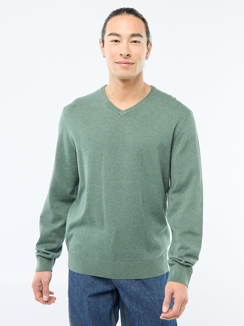 Maglione basic in maglia tinta unita Verde - Kiabi