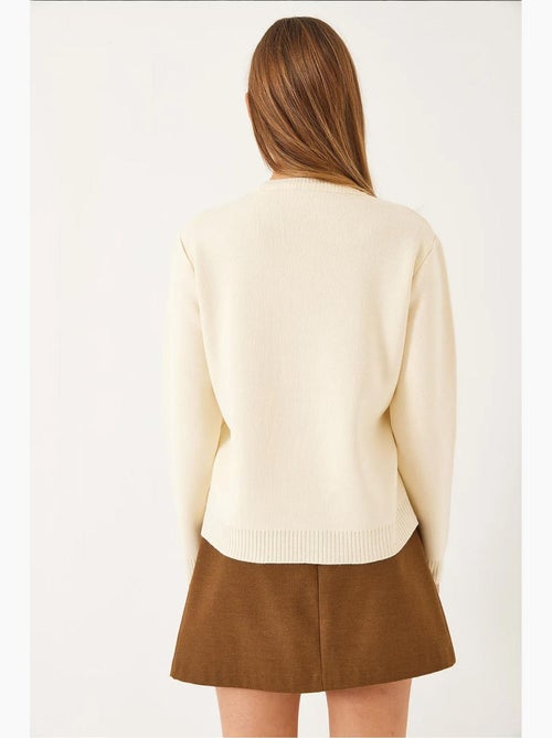 Maglione basic ricamato teddy lucci - Kiabi Maglione basic ricamato teddy lucci - Kiabi