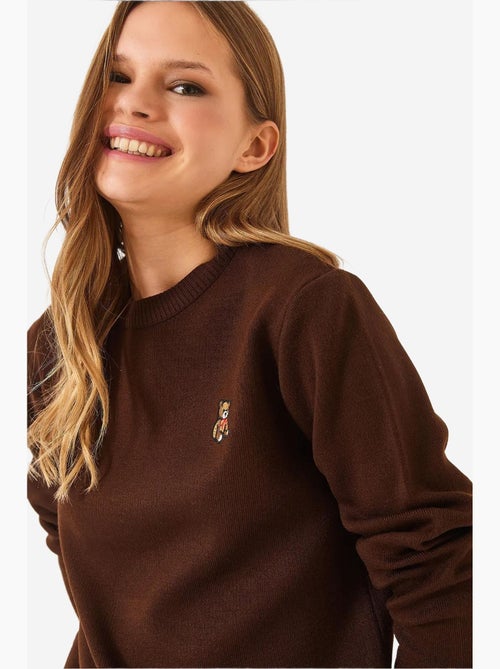 Maglione basic ricamato teddy lucci - Kiabi