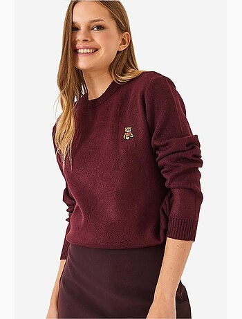 Maglione basic ricamato teddy lucci