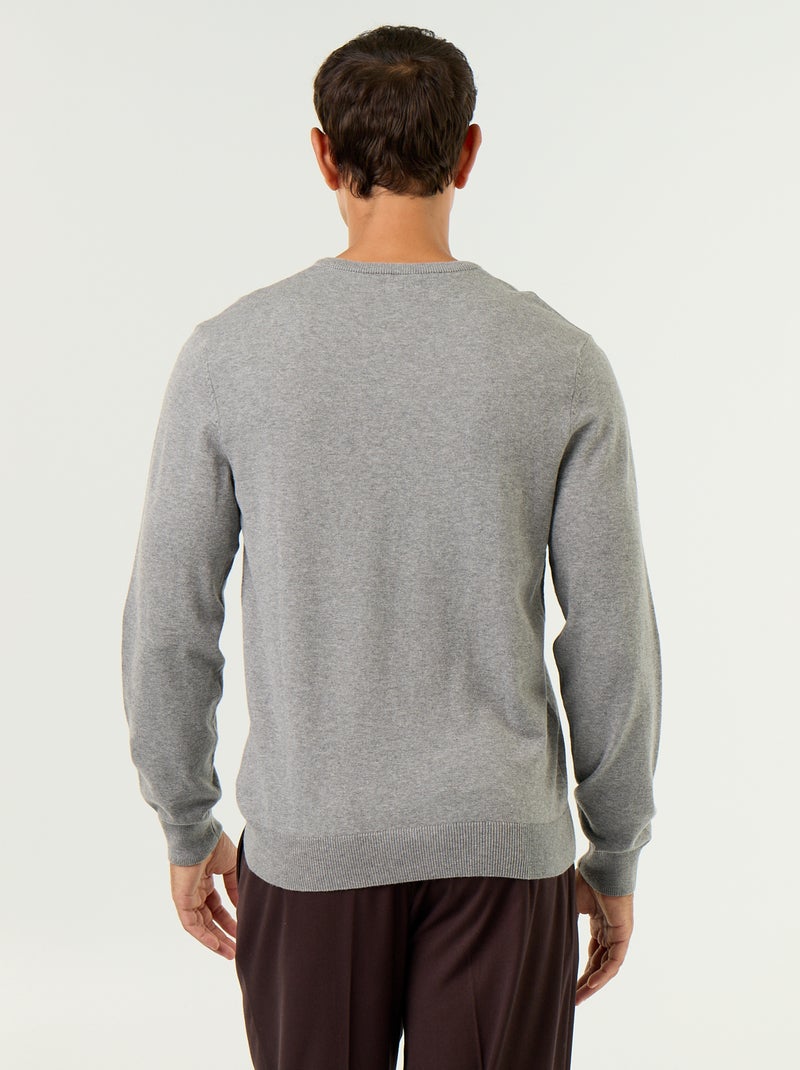 Maglione basico in maglia tinta unita Grigio - Kiabi