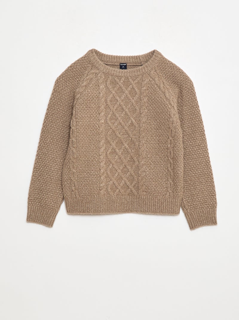 Maglione caldo a girocollo tinta unita Beige - Kiabi