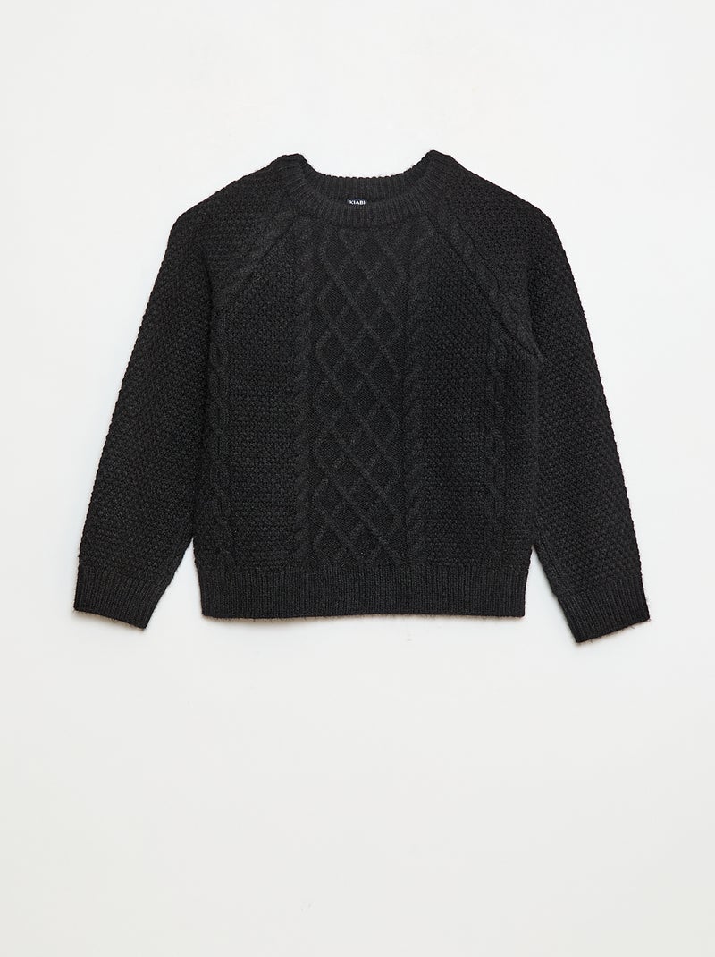 Maglione caldo a girocollo tinta unita Nero - Kiabi