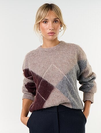 Maglione caldo a maglia girocollo