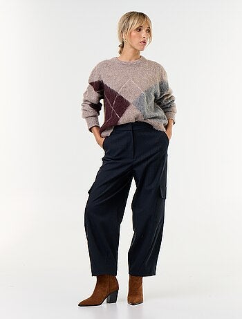 Maglione caldo a maglia girocollo