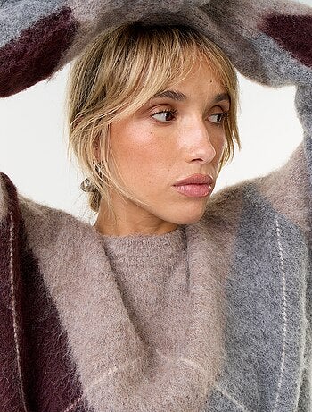 Maglione caldo a maglia girocollo