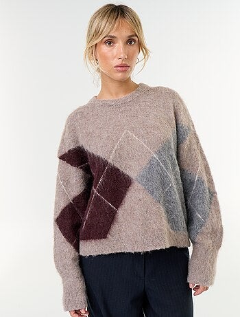 Maglione caldo a maglia girocollo