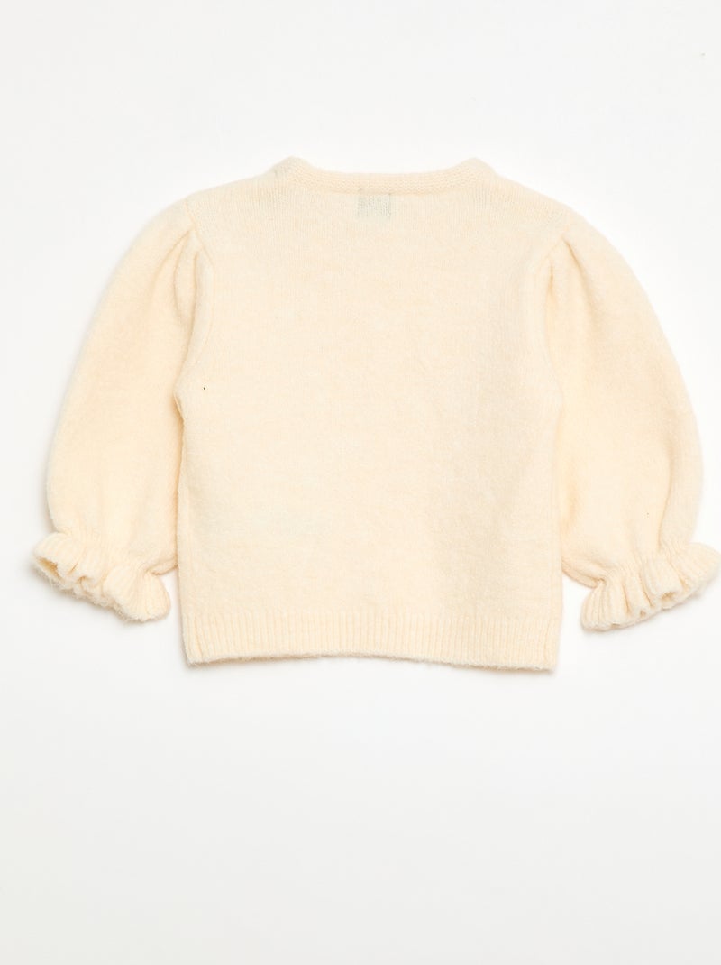Maglione caldo con maniche a palloncino Bianco - Kiabi