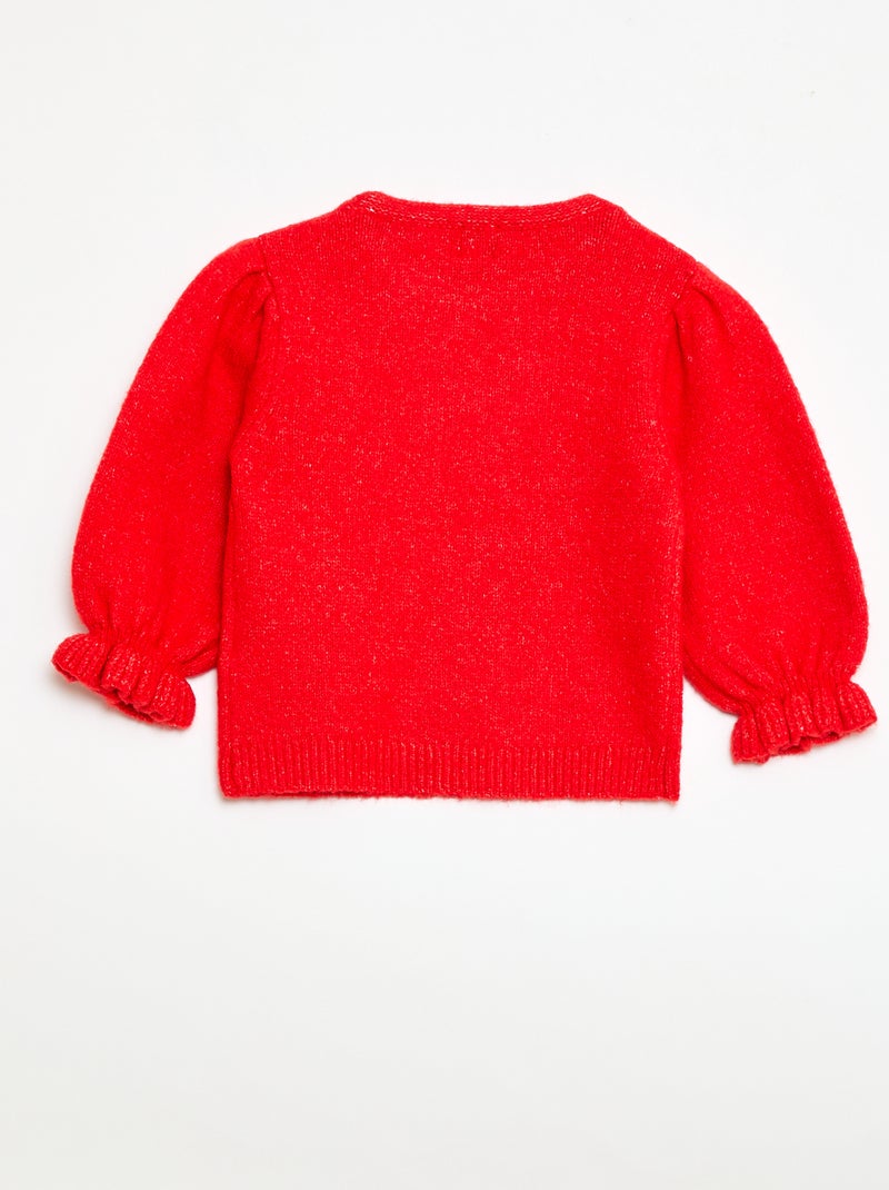 Maglione caldo con maniche a palloncino Rosso - Kiabi
