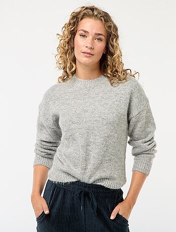 Caldo maglione in maglia mouliné