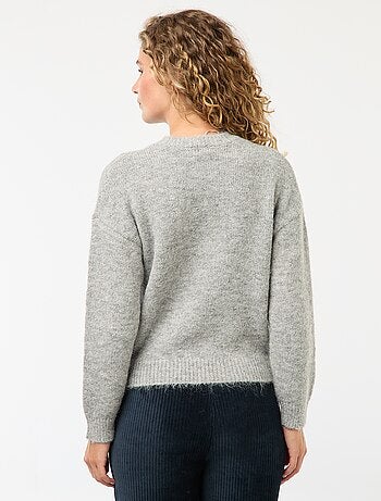 Caldo maglione in maglia mouliné