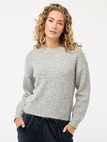 Caldo maglione in maglia mouliné