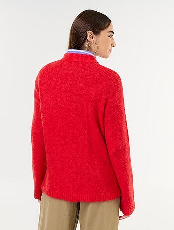 Maglione caldo in mohair a girocollo