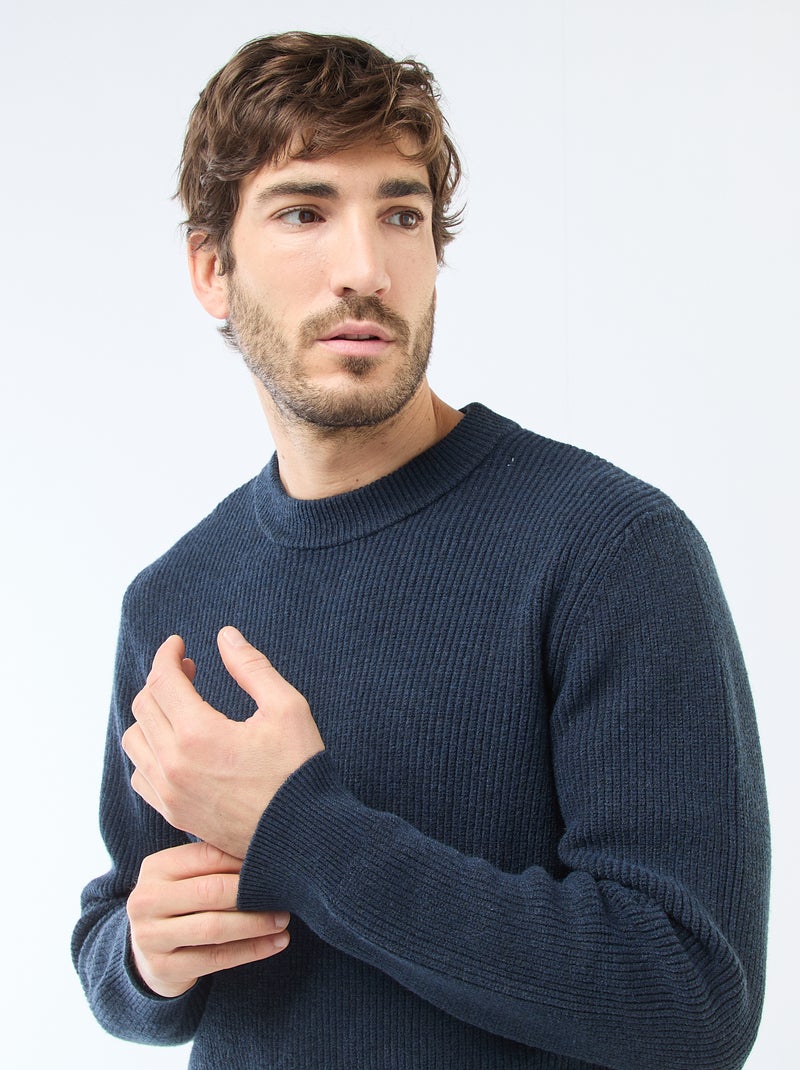 Maglione caldo tinta unita Blu - Kiabi
