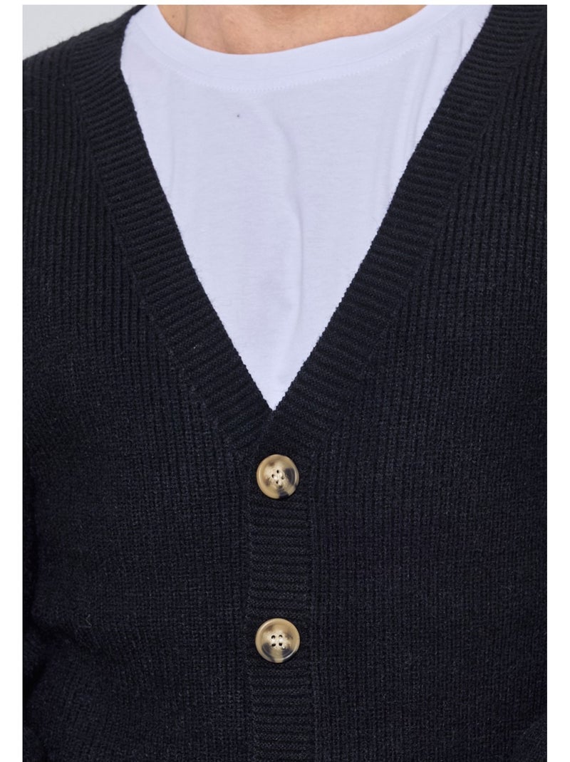 Maglione cardigan Kebello Nero Nero - Kiabi