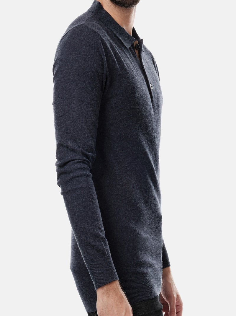 Maglione col polo Blu marino - Kiabi