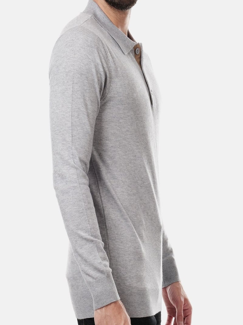 Maglione col polo Grigio - Kiabi