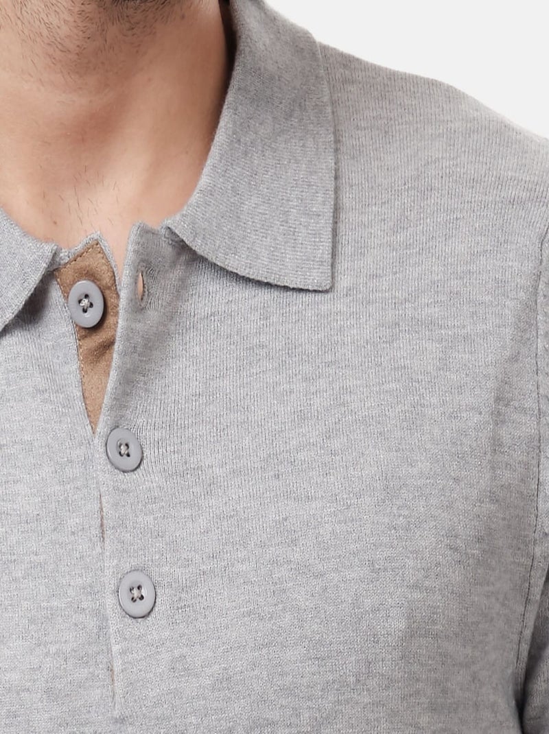 Maglione col polo Grigio - Kiabi