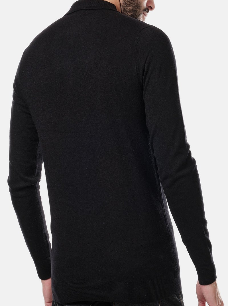 Maglione col polo Nero - Kiabi