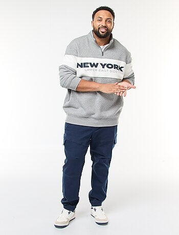 Maglione con collo a camionista stile colorblock in felpa