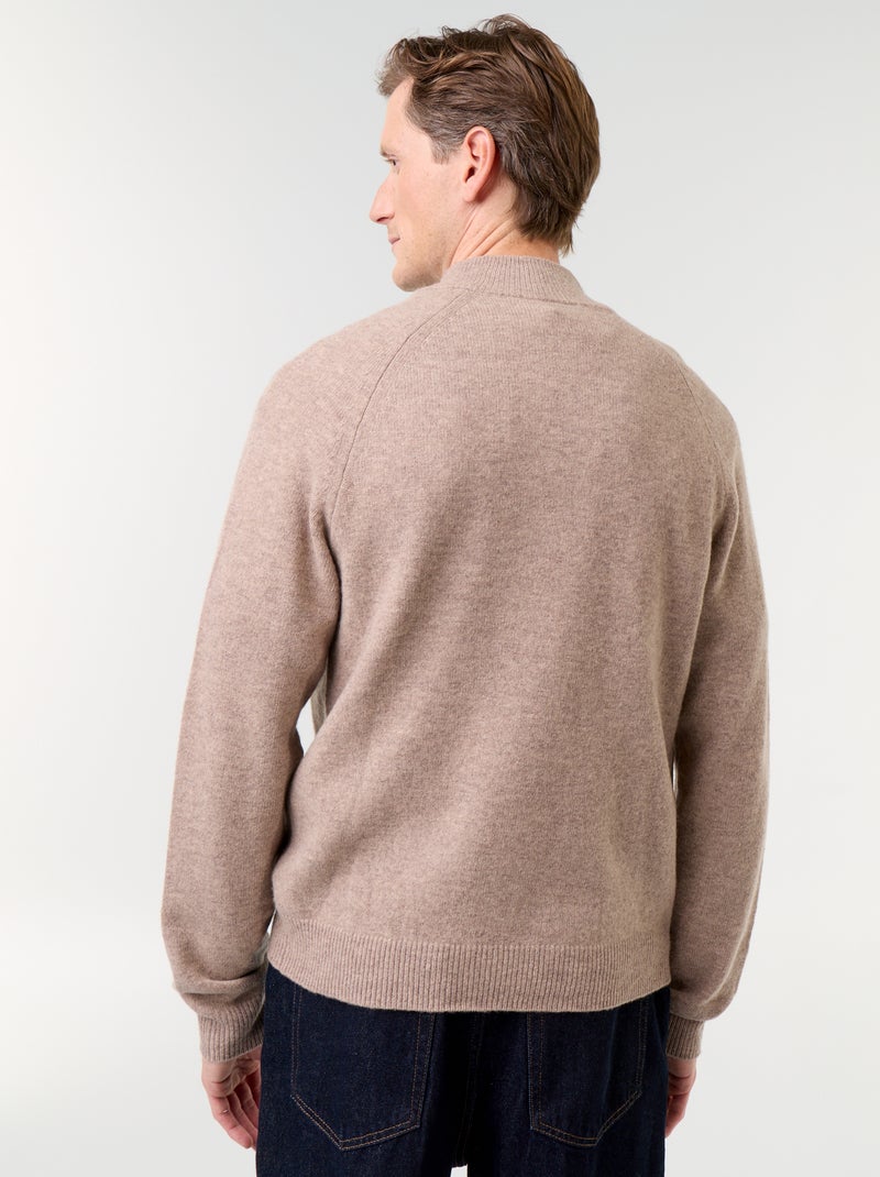 Maglione collo a lupetto 100% lana - Premium Beige - Kiabi